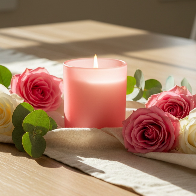 Frosted Pink Candle Jar - 6oz